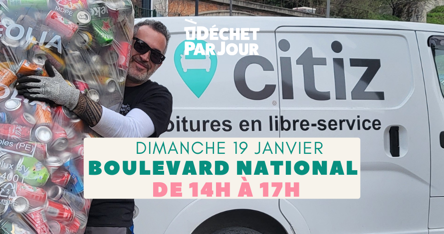 Je participe à un ramassage dans le boulevard National